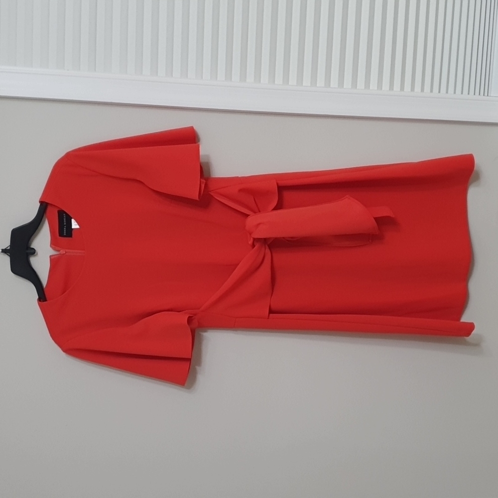 Donna Morgan Red Tie Waist Dress